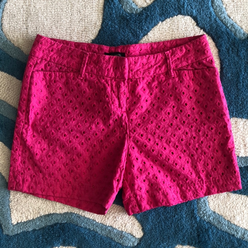The Ltd fuschia pink cotton embroidered shorts
